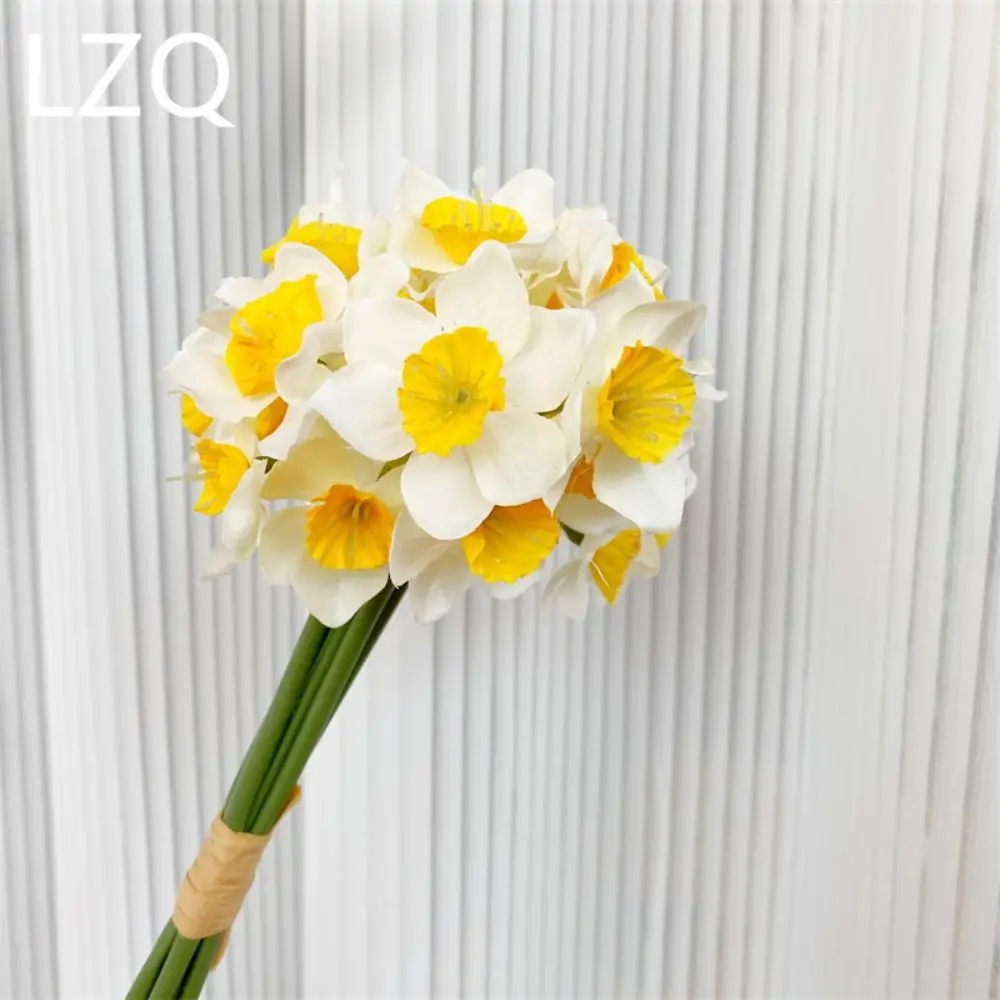 1 Bundle Beautiful Artificial Narcissus Flower New Home Artificial Daffodils Bouquet Wedding Decor Fake Flower