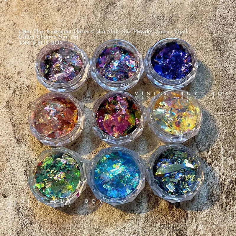 1 scatola ad alta visibilità Aurora opale polvere specchio nastro accessori per unghie decorazione floreale per unghie 3D unghie fai da te arte salone per unghie