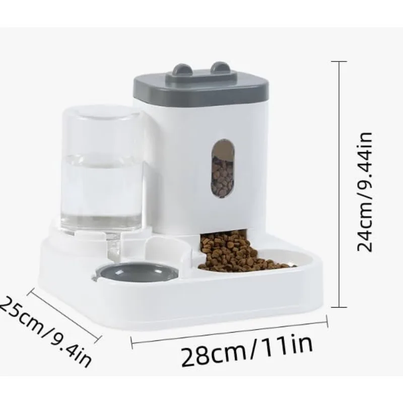 Automatic Cat Dog Feeding and Water Feeding Device Food Dispenser 2 in 1 Gravity Pet Feeder and Water Dispenser Pet Bowl Basin