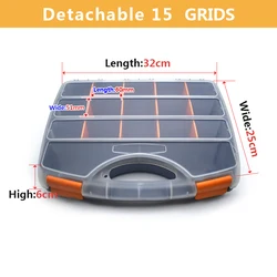 Screw Organizer Storage Tool Box Container Plastic Transparent Compartment Adjustable Detachable Box For Jewelry Button Hardware