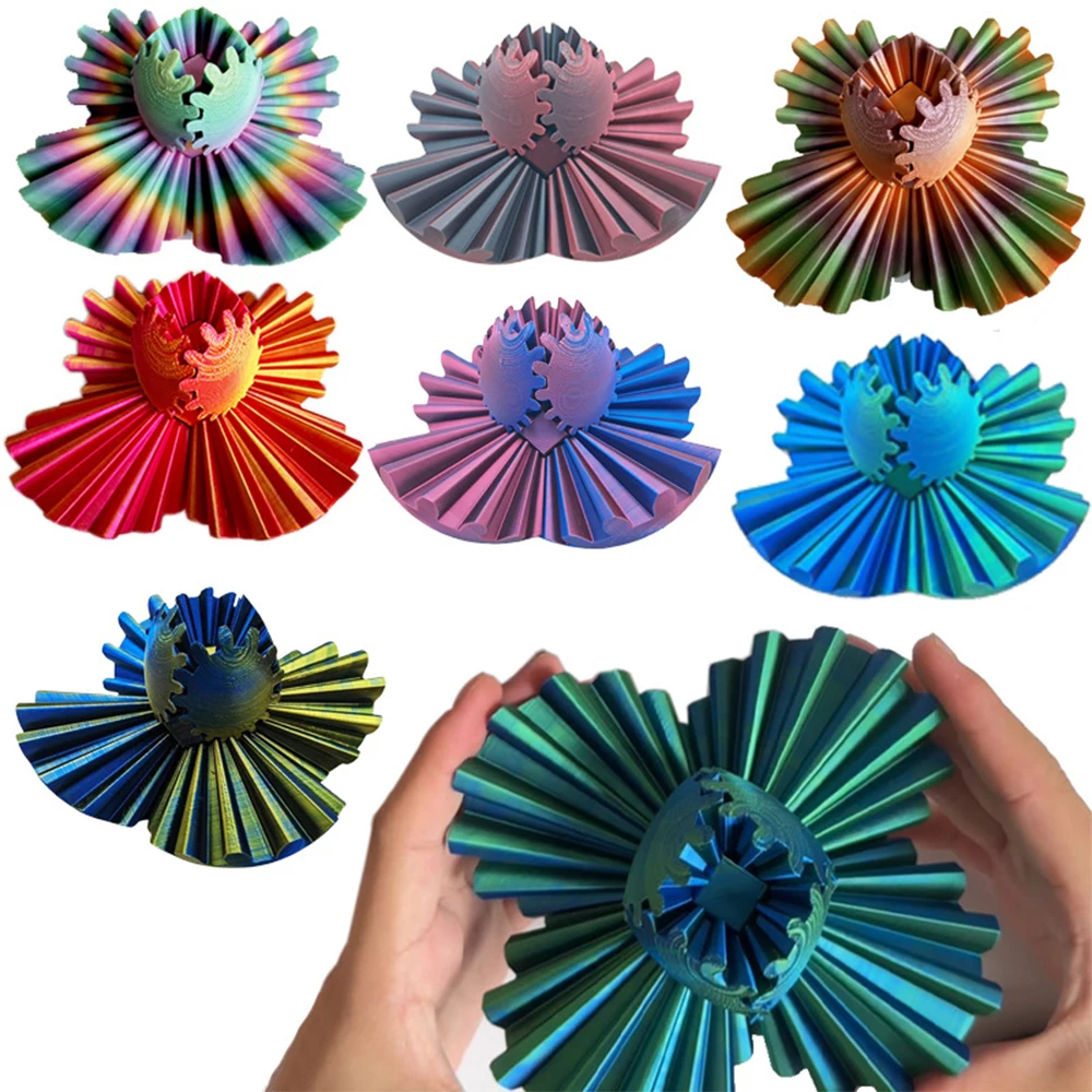 3D Printed Gear Ball Figures Educational Toys Model Decompression Relaxation Rotating Assembled Desktop Decorative Kids Gifts