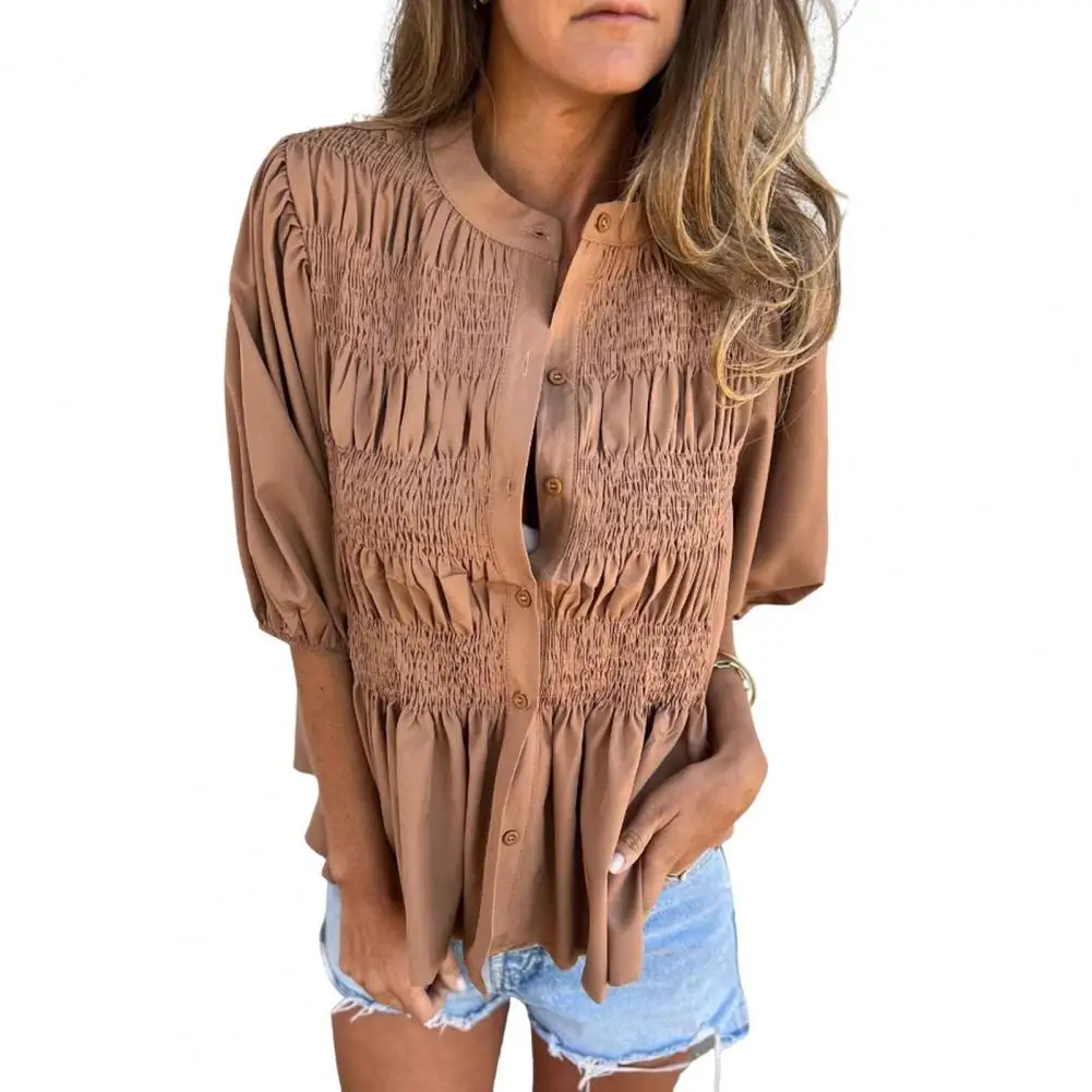 

Women Long Sleeve White Blouses Women's Fashion Trends Casual Button V-Neck T Shirts Casual Elegant Female Tops