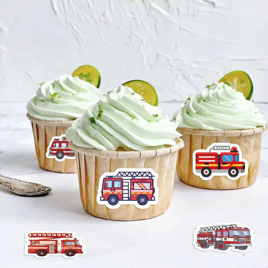 لفة ملصق Bview Art 500 قطعة: ديكور قصاصات على شكل شاحنة إطفاء، أختام مغلف ذاتية الصنع، شريط مزخرف