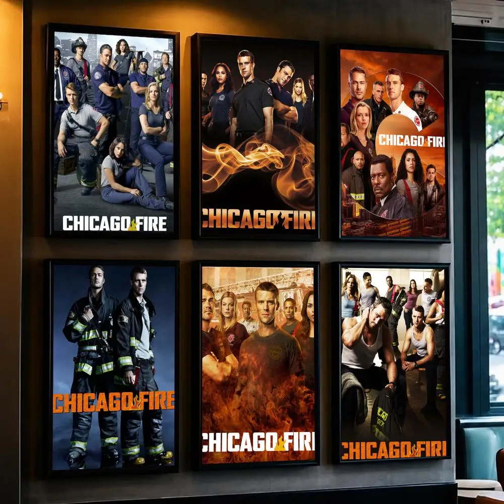 tv series C-Chicago Fire-E Poster Removable Wall Sticker for Home Cafe Bar Office Interior Decor