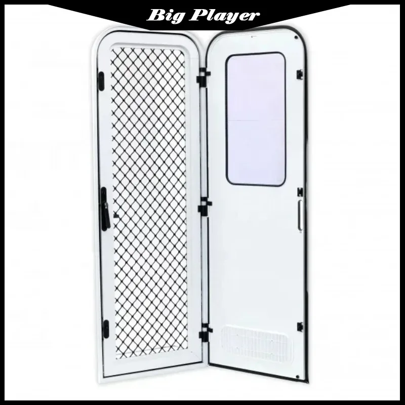 Aluminum Alloy Caravan Rv Entry Screen Doors European Door With Fly Screen - Rv Motorhome Camper Trailer