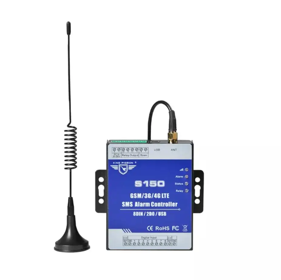 Imagem -03 - Módulo Controlador de Alarme Gsm Segurança Automação Industrial com 8din 2do Interruptor Controle Remoto Sms 2g 3g 4g