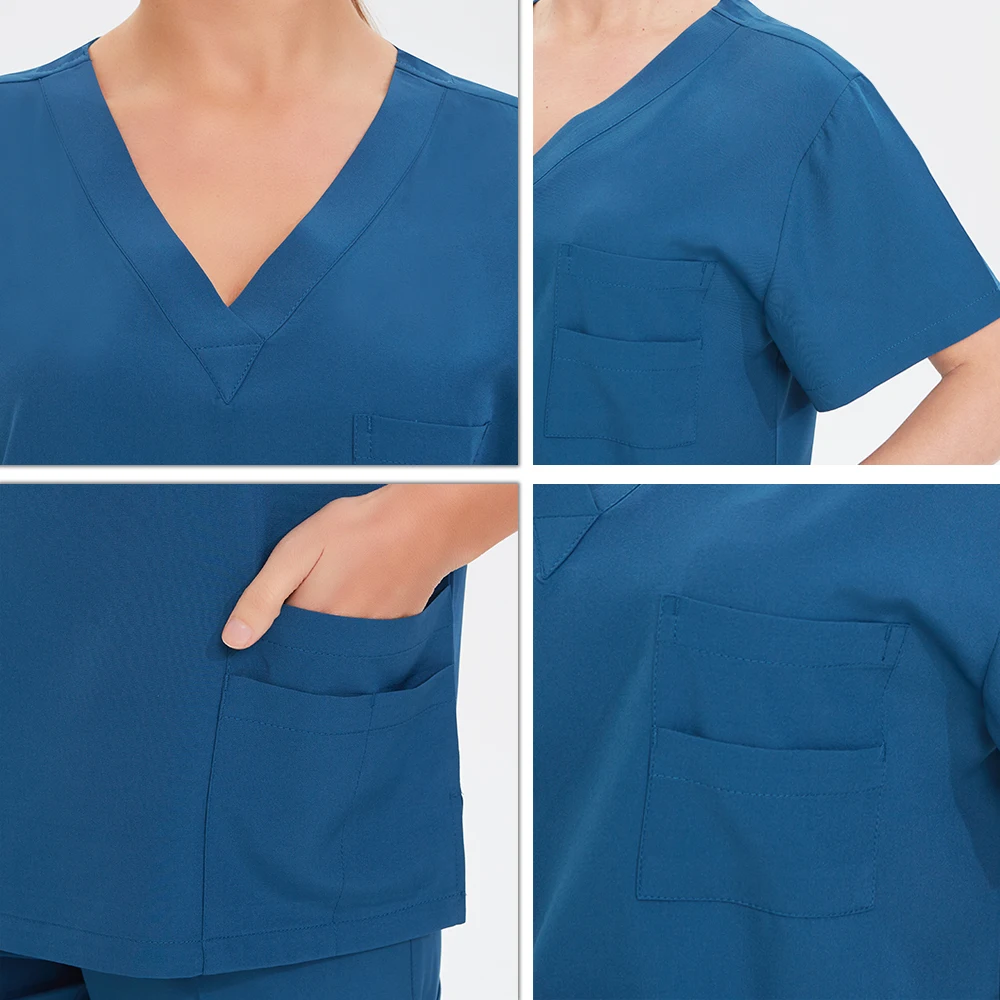 Women Scrubs Uniform Sets Medical Hospital Dental Clinic Surgical Clothes Doctor Nurse Accessories Beauty Salon Workwear S23-02