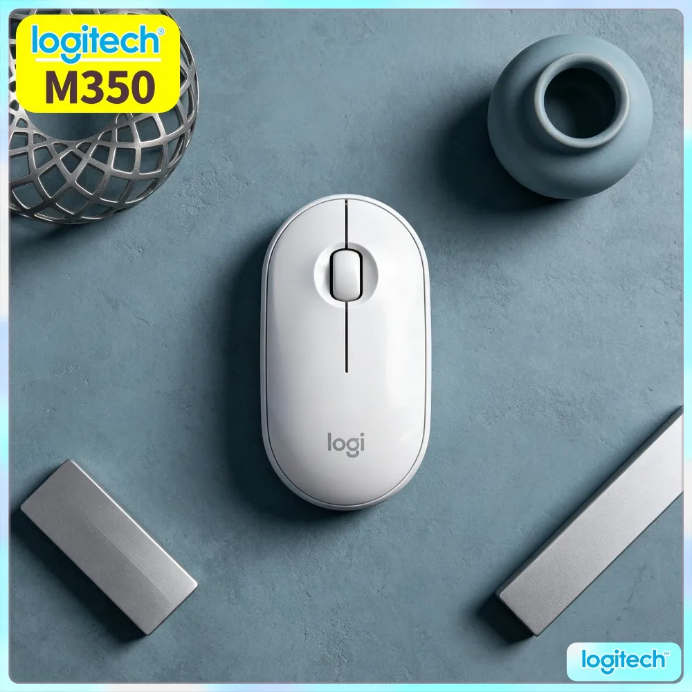 Logitech M350 PEBBLE Silent Click Compact Wireless Mouse 2.4G Bluetooth For Notebook PC Tablet Home Travel Work