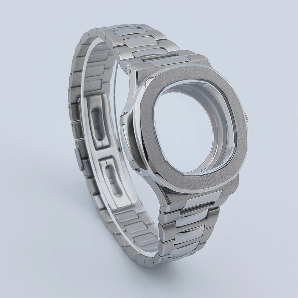 BOTIONI 40mm Silver Watch Case Fit NH35Movement NH36 Automatic Movements Parts Solid stainless steel image 3