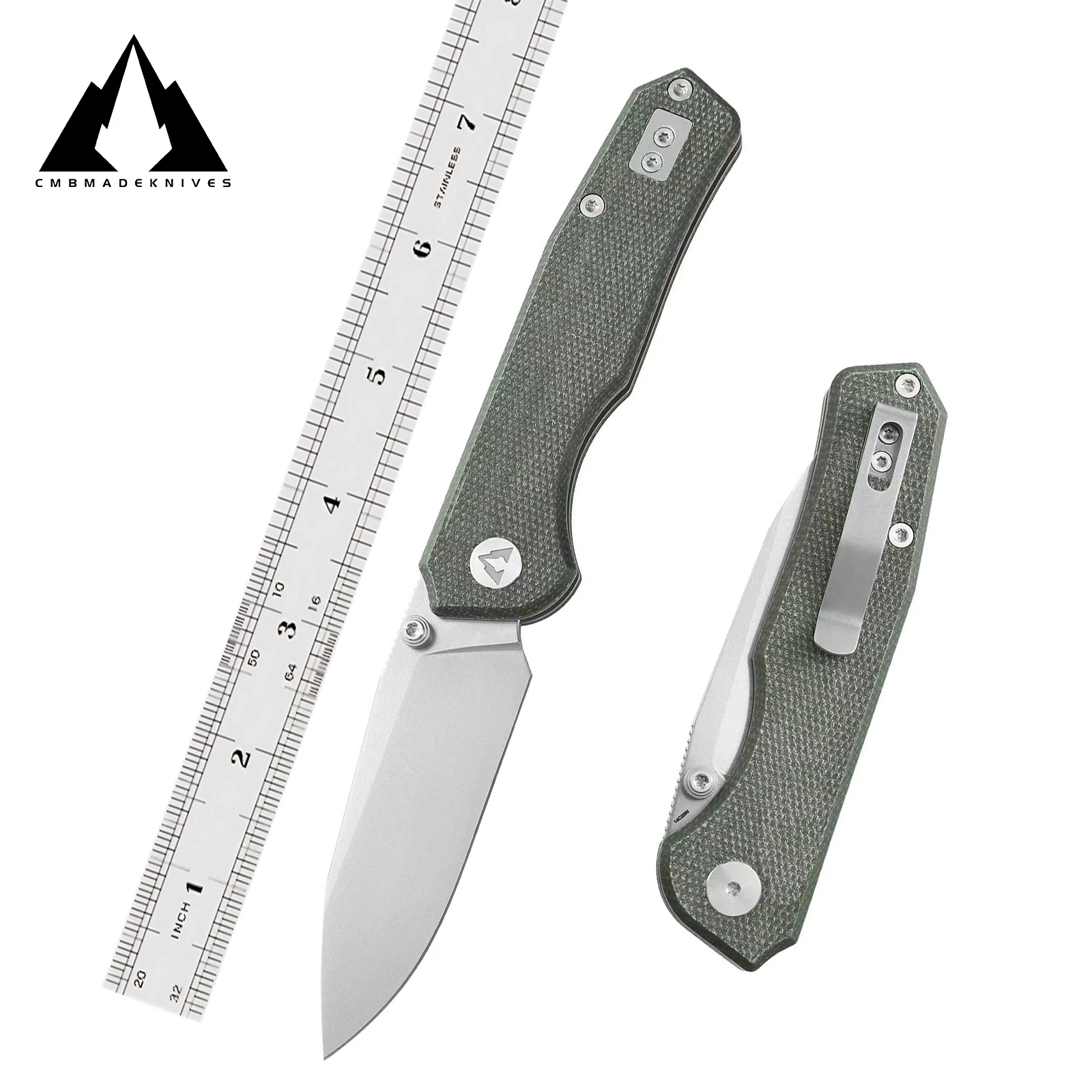 

CMBMADEKNIVES Explorer Micarta Handle 14C28N Steel Blade Pocket Folding Tactical Survival Camping Outdoors Knife EDC CMB-18A
