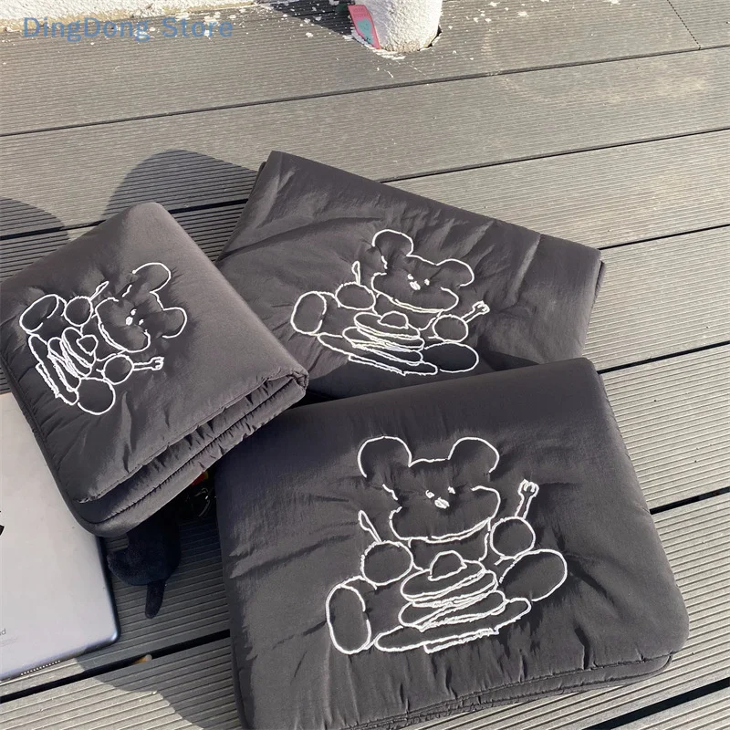 Cartoon Cute Bear Foldable Laptop Computer Sleeve Bag 11/13/15 Inch Handbag For Macbook For IPad Pro For DELL For HP