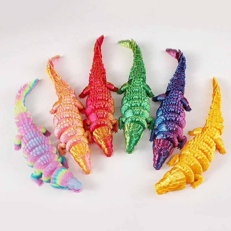 3D 인쇄 악어 장난감 개방형 입 모델 소품과 빛나는 관절 크리 에이 티브 장식품 어린이를위한 생일 선물