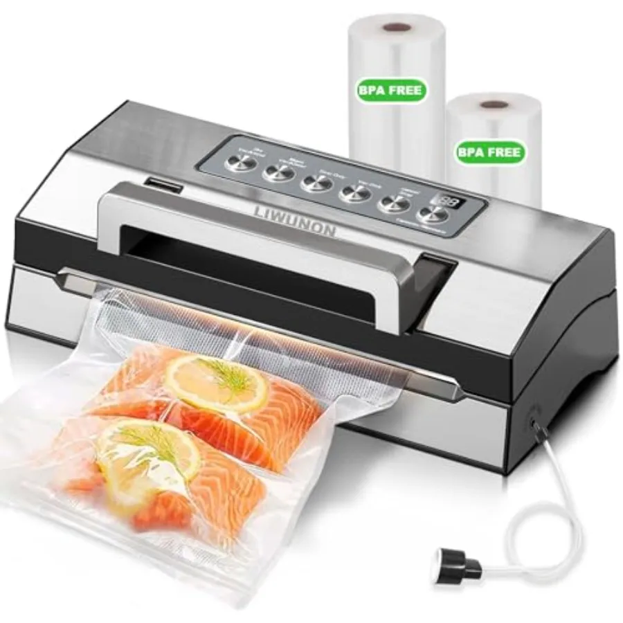 2025 Upgraded Precision Fast-Vacuum Sealer Commercial Full Automatic Food Vacuum Sealer Machine Double Heat Seal Built-in Cutte