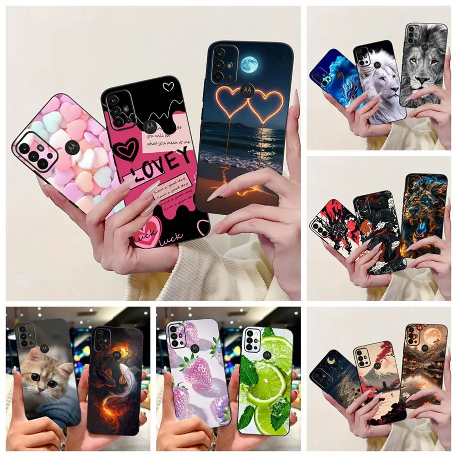Para Motorola Moto G20 funda XT2128-1 XT2128-2 funda bonita corazón de amor dibujos animados suave y delgado fundas de teléfono de silicona para Moto G10 G30 Shell