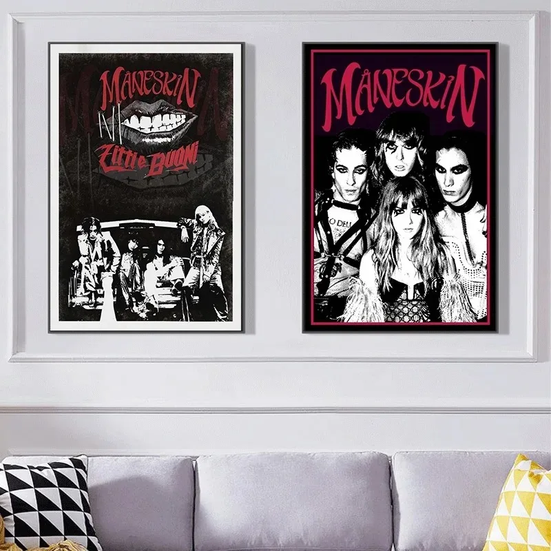 Rock Band Maneskin Music Album Rush! Poster Canvas Painting Wall Art Pictures Personalized Nordic Room Bar Club Home Decor Gift