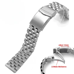 Luxury Solid Stainless Steel Watch Band for Seiko 5 SKX007 SKX013 Adjustable Solid Buckle Screws Link Bracelet 18mm 20mm 22mm