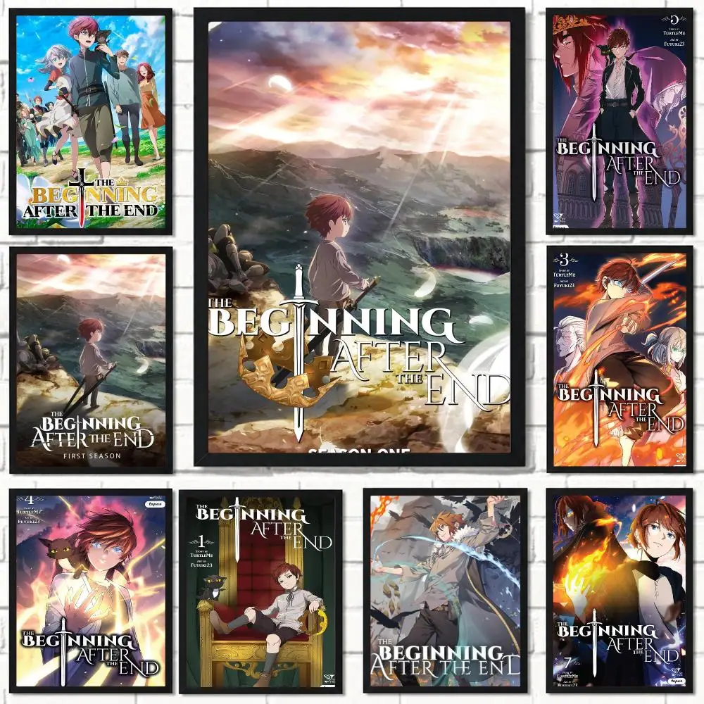 anime T-The Beginning After the End-D Poster Self Adhesive Wall Decor for Modern Home Cafe Office and Bar