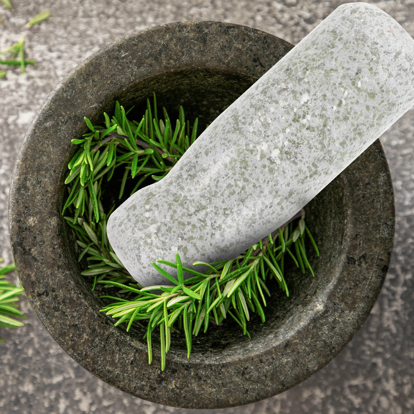 Stone Pestle Garlic Grinding Tool Multi-Function Kitchen Utensil Smooth Easy Clean Long Handle for Spices Herbs Chinese Medicine