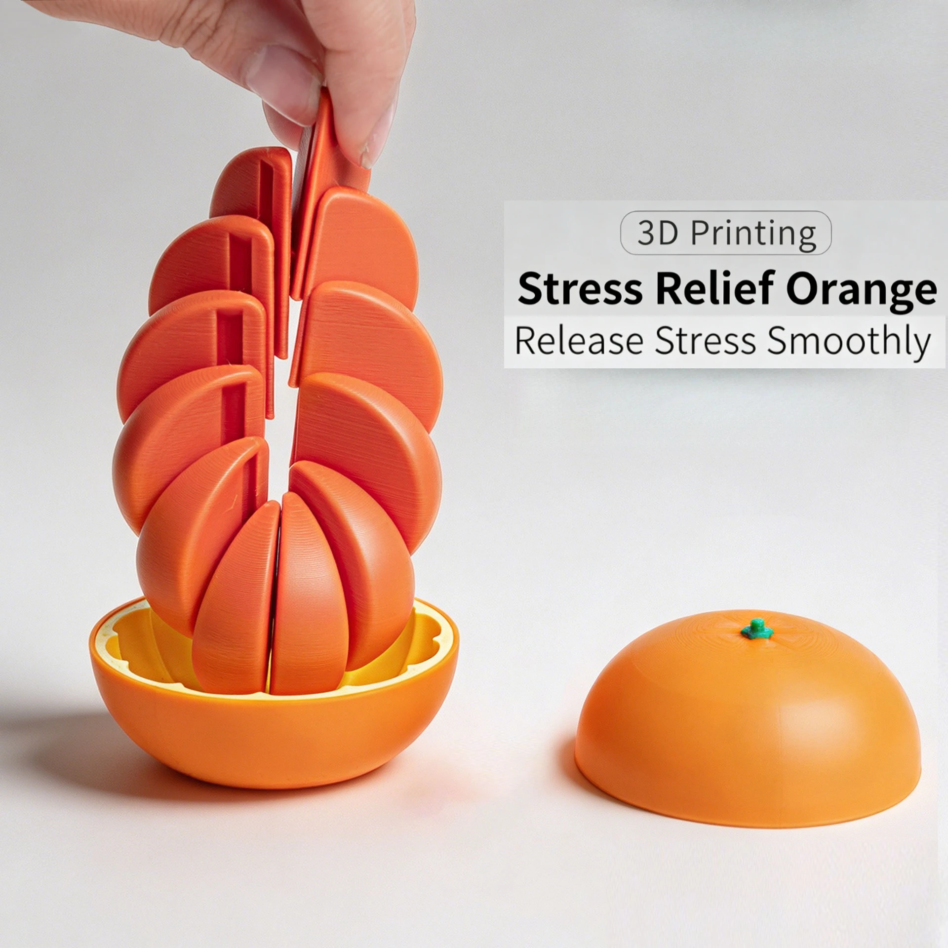 3D Printed Stress Relief Toy, Deformable Simulation Fruit Fidget Model, Creative Decompression Ornament Gift for Kids & Adults