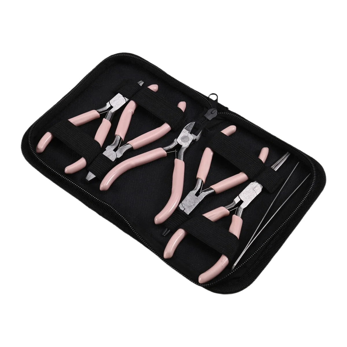 

A002 6PCS Pink Color Handle Anti-Slip Splicing and Fixing Jewelry Pliers Tools for DIY Jewelery Making Needlework