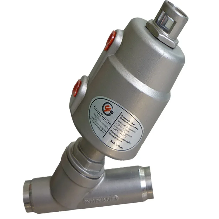 SS316 SANITARY PNEUMATIC ANGLE SEAT VALVE With TRI CLAMP FITTING