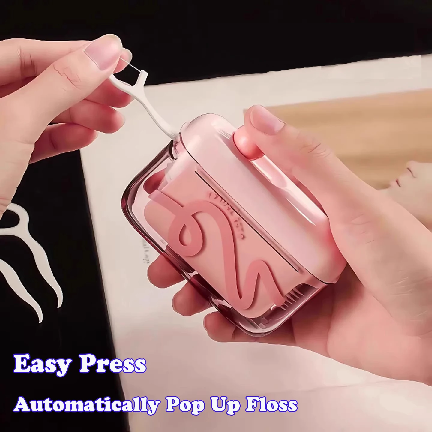 Zahnseide-Aufbewahrungsbox mit Pop-Up-Design, Nachfüllbarer Zahnseide-Spender, Tragbarer Zahnreiniger mit Zahnstochern