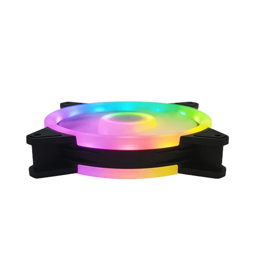 6-pin RGB computer case cooling fan, double-dome surround-style lighting effect, creating a computer case with a seaside view. view 2