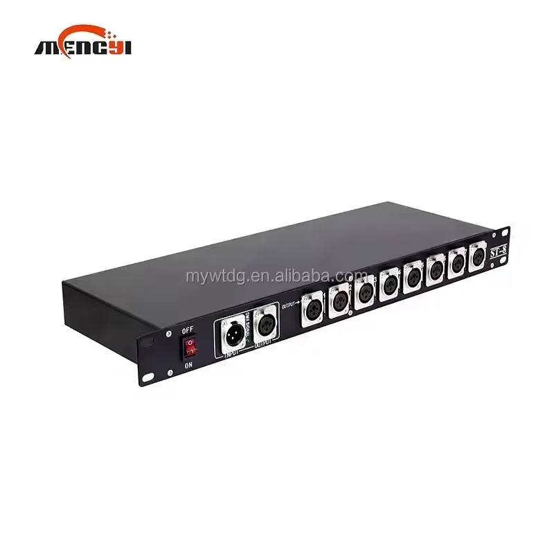 Simple operation Dmx512 Amplifier 8-Way Optical Isolation Signal Distributor Led Signal Splitter for Stage Lights