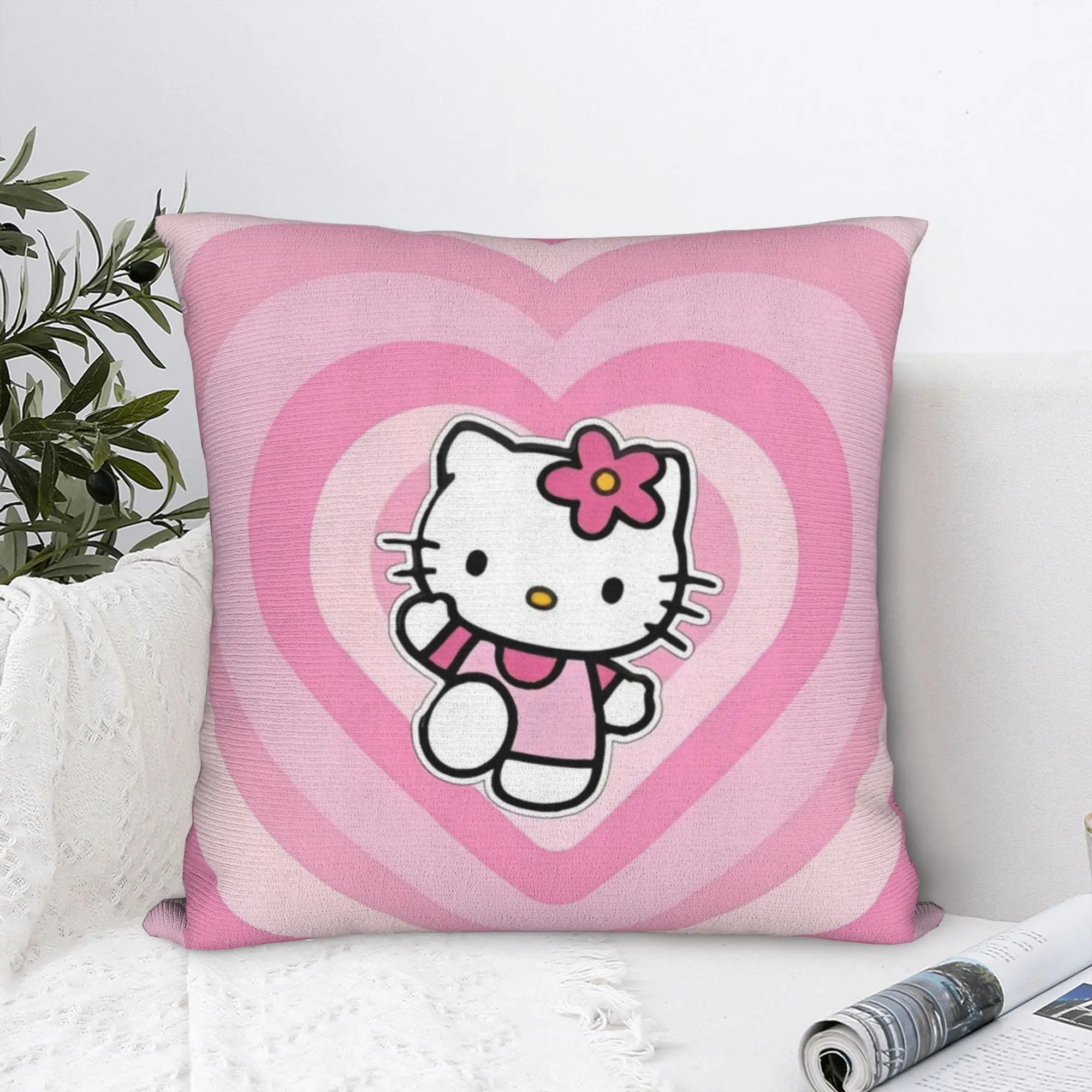 

Hello Kitty Say Hello Pillowcase Polyester Cushion Cover Decorations Pillow Case Cover Home Square 45*45cm
