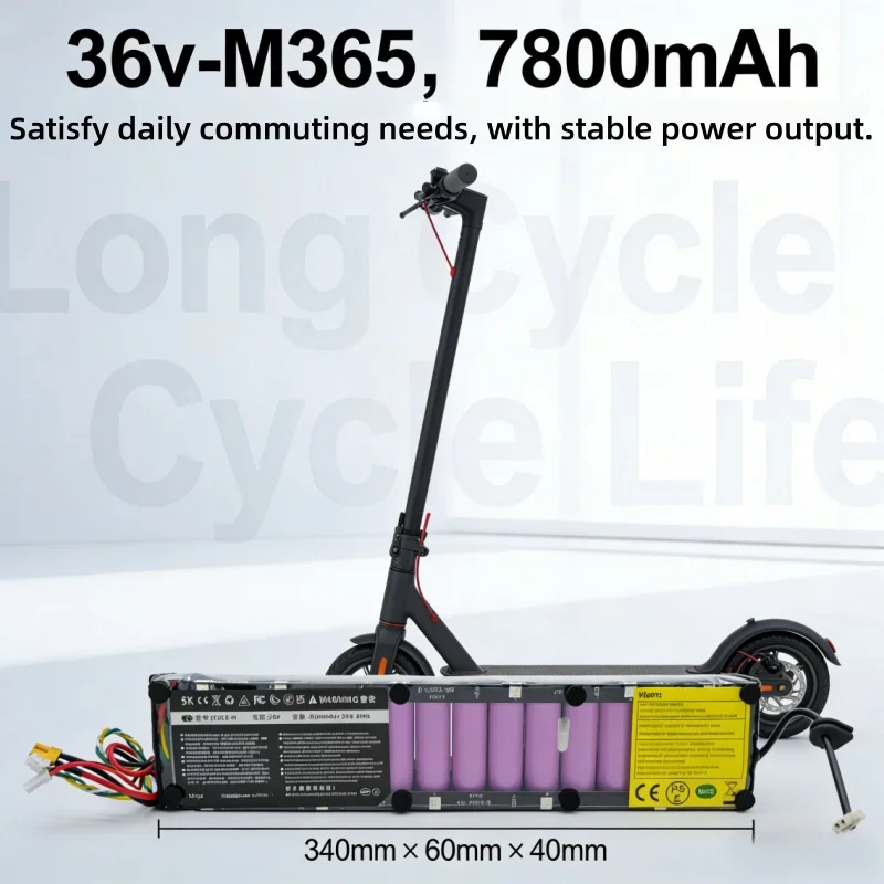 This is a 36V 7800mAh lithium battery equipped with Xiaomi M365/M365 Pro electric scooter, with long range and stable output.