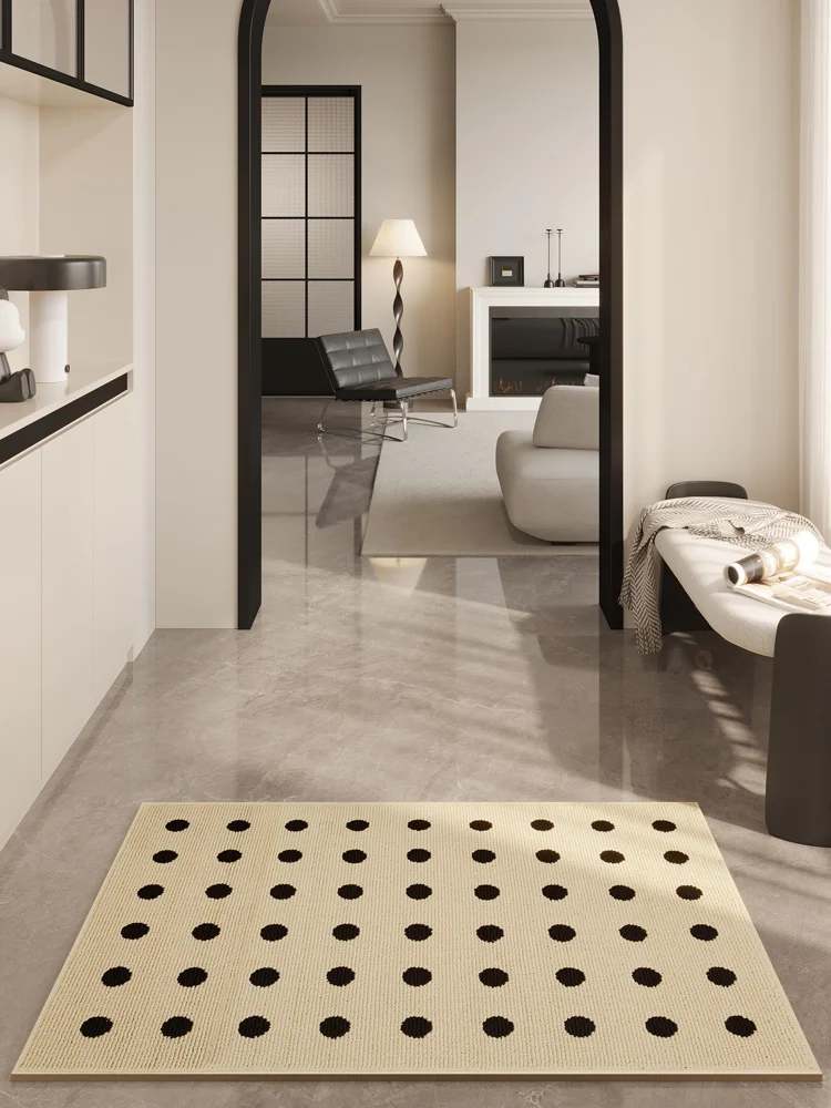  Cream Style Entrance Mat Hallway Door Mat Living Room Coffee Table Rug Dustproof Wear-resistant Rectangle Shape Carpet