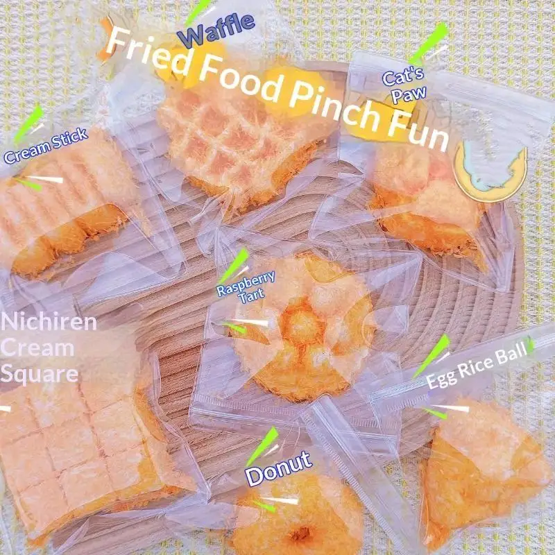 2026 NEW Wet Soft Suction Finger Pinch Fried Simulated Food Squeeze Toy Slow Rebound Decompression Fidget Stress Release Toy