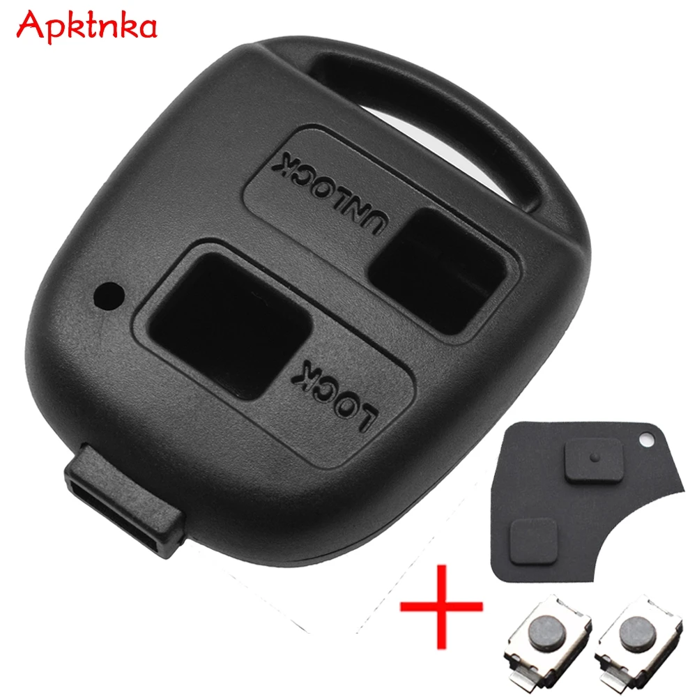 Apktnka Car Remote Key Shell Pad Switches Case For Toyota RAV4 Prado Corolla Land Cruiser Previa Celica 2 Rubber Button Repair