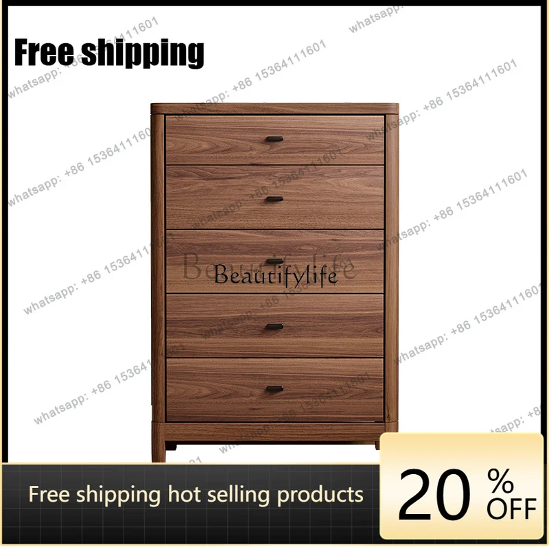 Factory Direct Black Walnut Medieval TV Cabinet Living Room Simple Locker