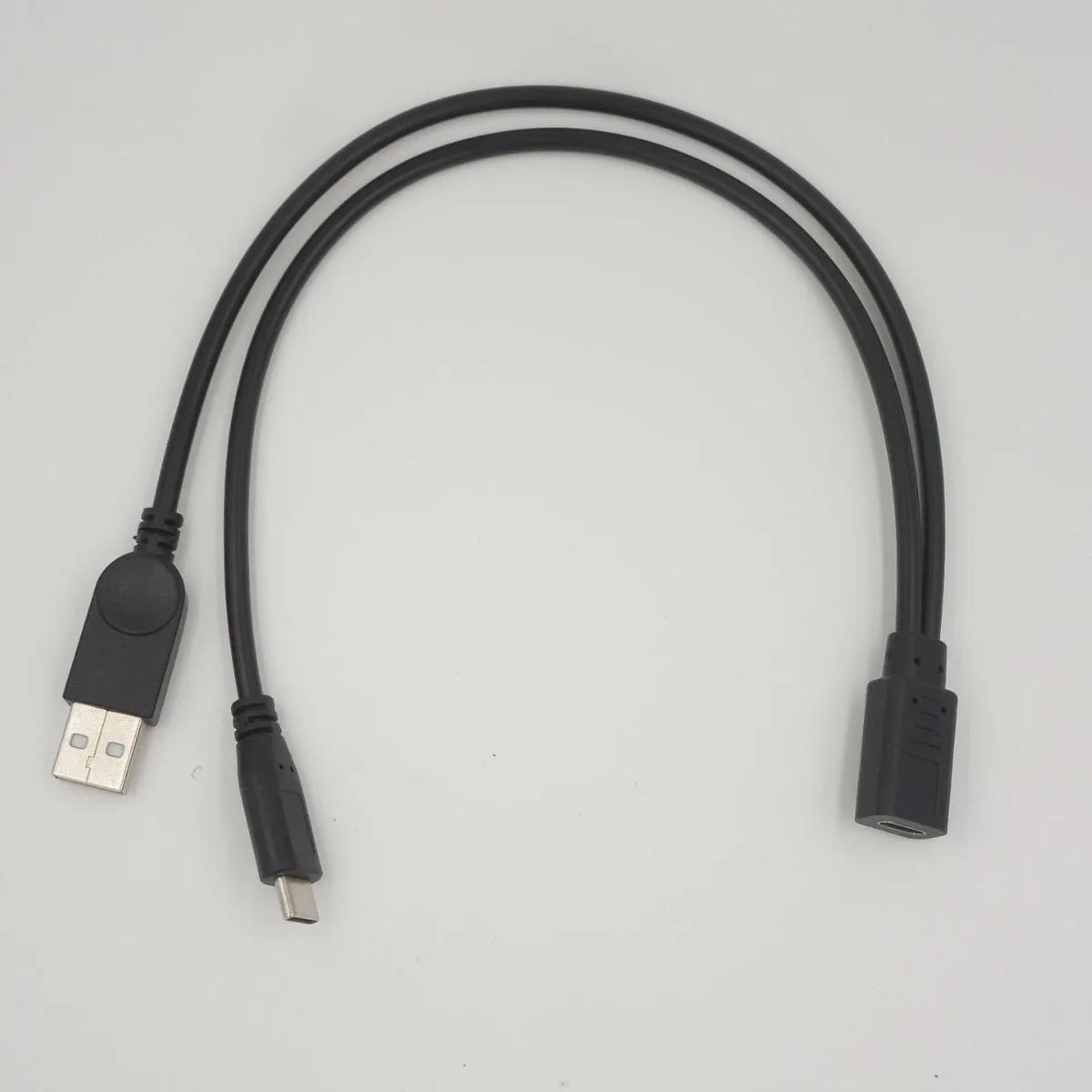 Type C Female to USB Male and Type C Male Adapter Fast Charge Data Transfer Cable for Car Screen Mirroring