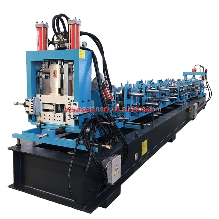 Hydraulic post punch and cutting c z u purlin profile make machine in steel frame