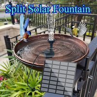 1.5W/2.5W Solar Powered Fountain Pump Plastic Material with 6 Spray Nozzles  for Water Basin Fountain Garden Small-scale Pond