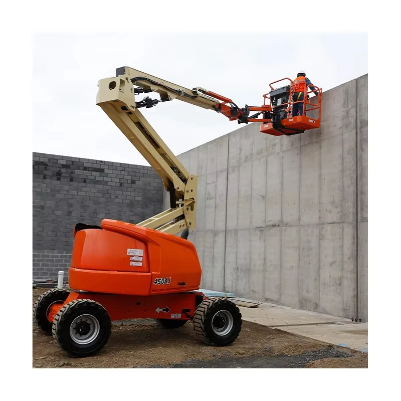 Customized High Quality Mini Cherry Picker Curved Arm Used Hydraulic Boom Lift JLG 450AJ With Basket