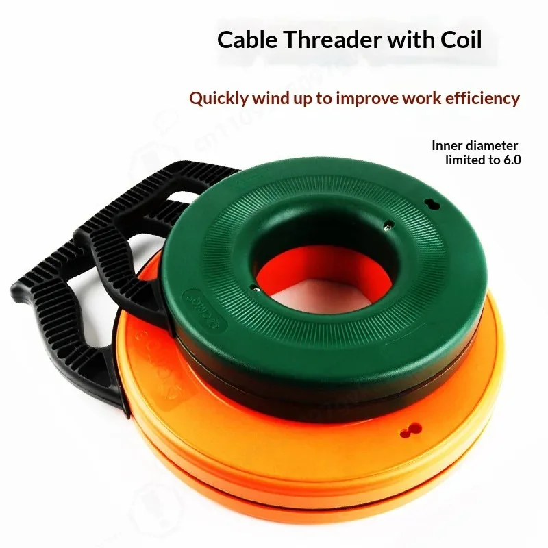 Electrician Wire Puller with Storage Reel Effortless for Dark Pipes Walls & Conduit Cable Pulling Tool for Net & Electric Wires