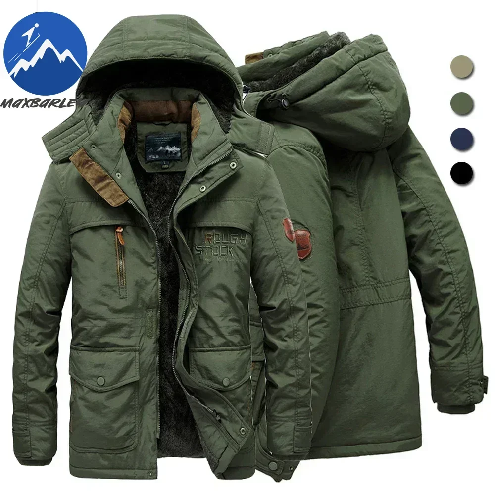 

Winter Hiking Men Long Wool Jacket Hooded Design Travel Thickened Warmth Padded Jackets Fashion Hooded Outdoor Warm Cotton Coat