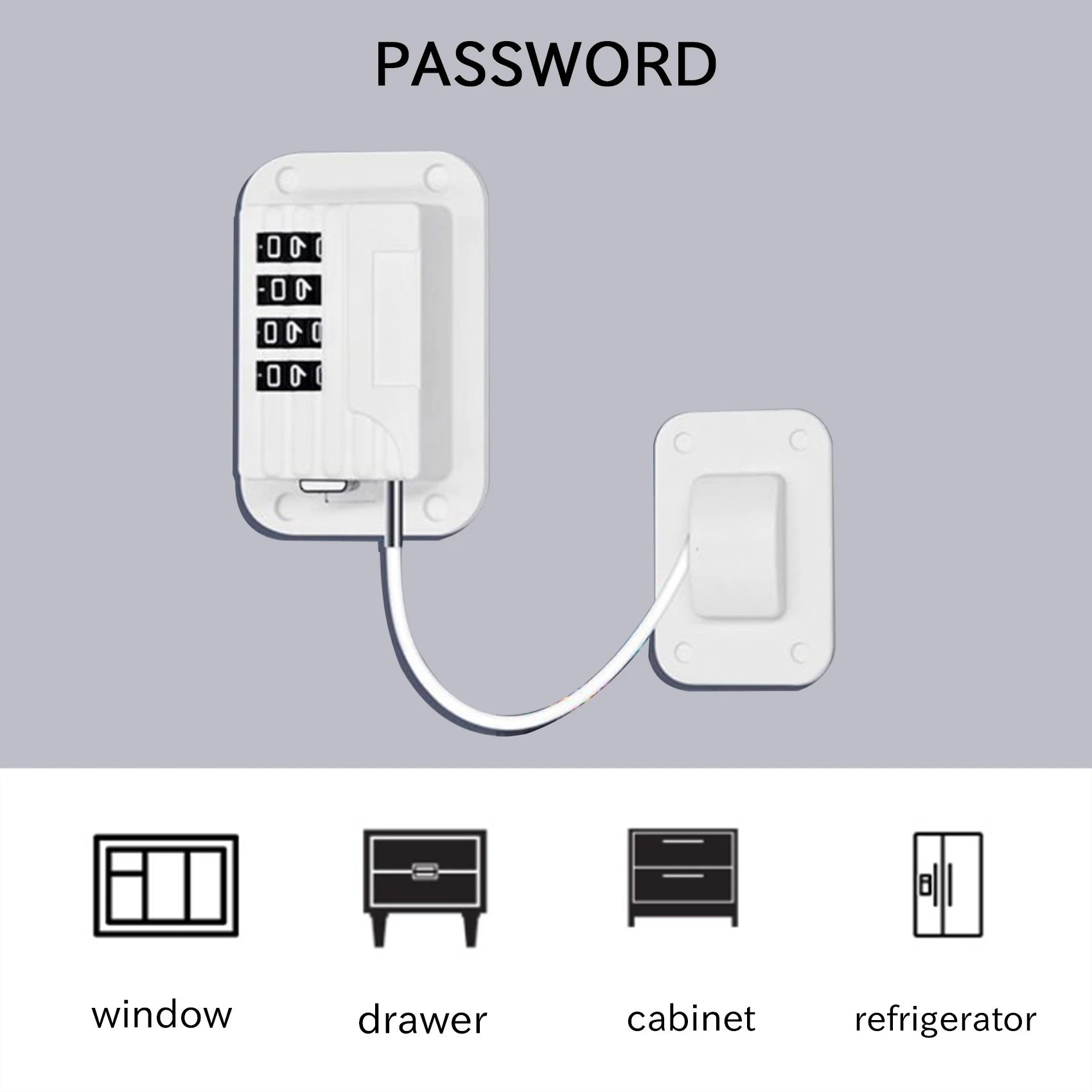 MLGB-Upgraded Password Window Lock Child Safety Lock Baby Protection Children Fridge Lock Door Cabinet Limiter Locks