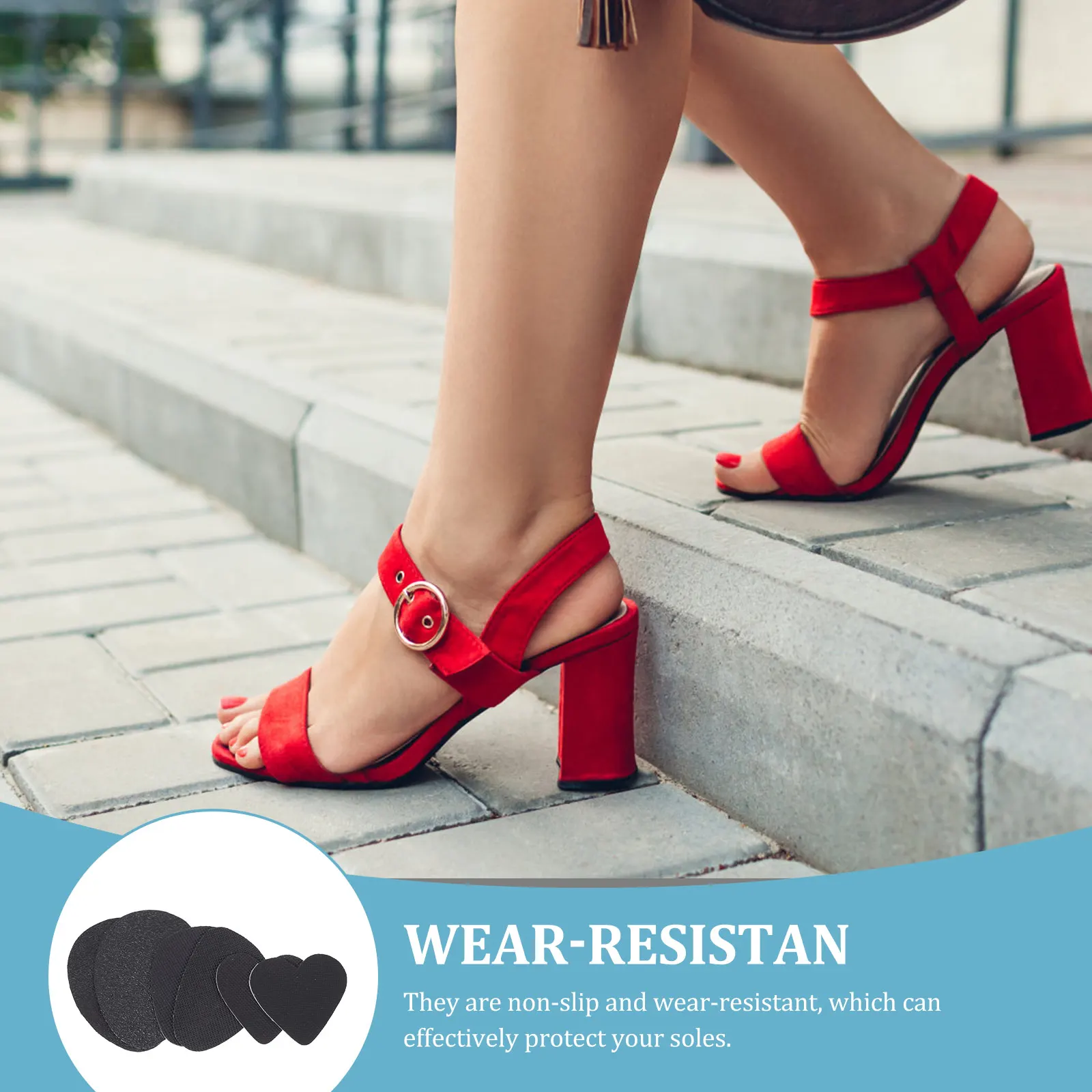 

3 пары резиновых нескользящих износостойких защитных черевиков, обуви, подошвы на каблуках, инструменты для ухода за ногами, подушечки для кроссовок