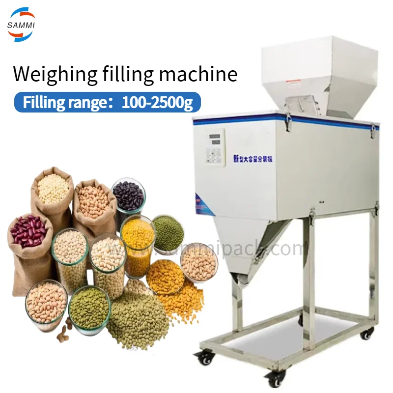 

100-2500g Factory Price Automatic Weighing Filling Machine Nuts Coffee Bean Powder Packing Machine Granules Weigher Machine