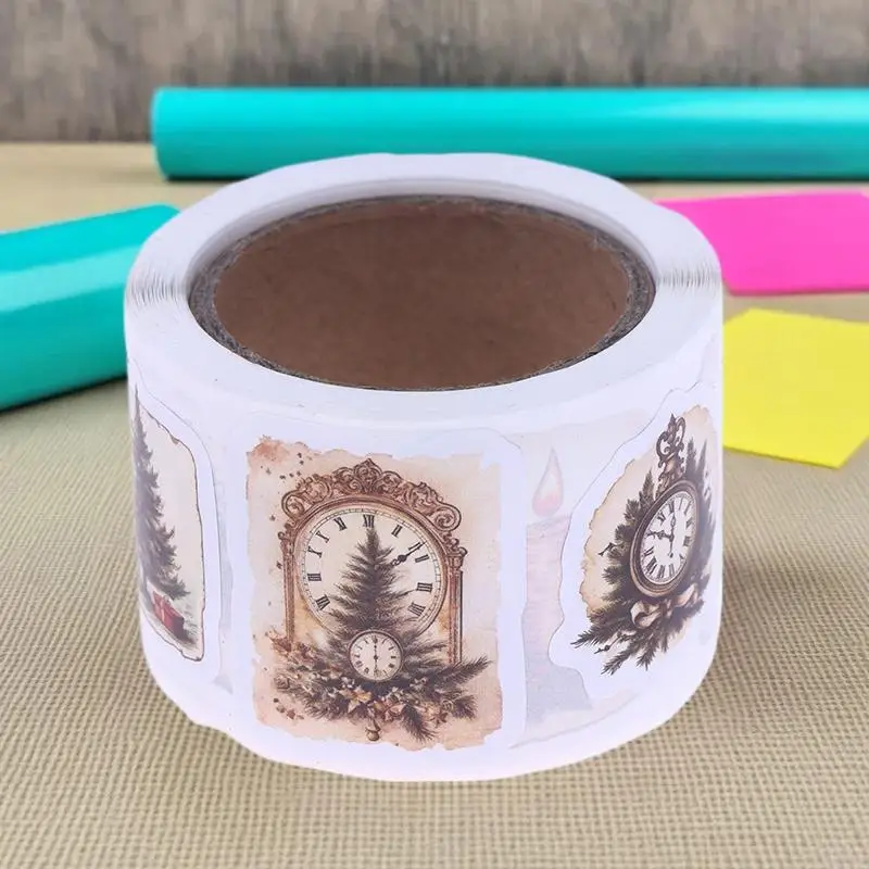 Cartoon Christmas Stickers 250Pcs, DIY Scrapbook Vintage Self Adhesive Luggage Graffiti Decor Decals