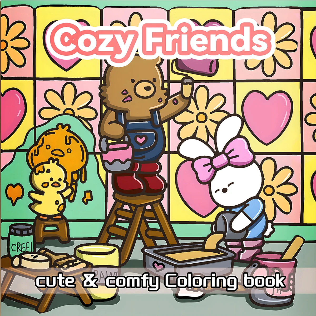 Halloween Color Book COZY FRIENDS Coloring Book For Adults And Teens Featuring Adorable Creepy Creatures for Holiday Gift