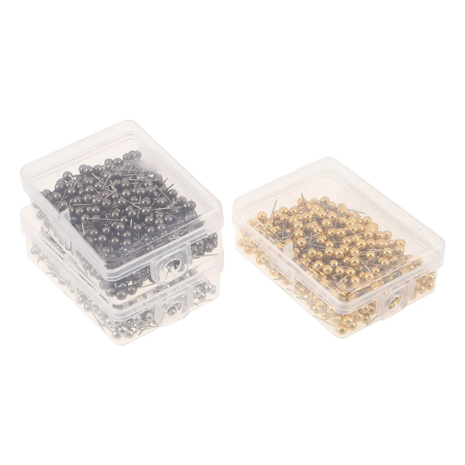 1200Pcs Office Cork Board Pins Round Ball Head Push Pins 4x15mm Color Coded Map Tacks for Bulletin Board Poster Wall Photo