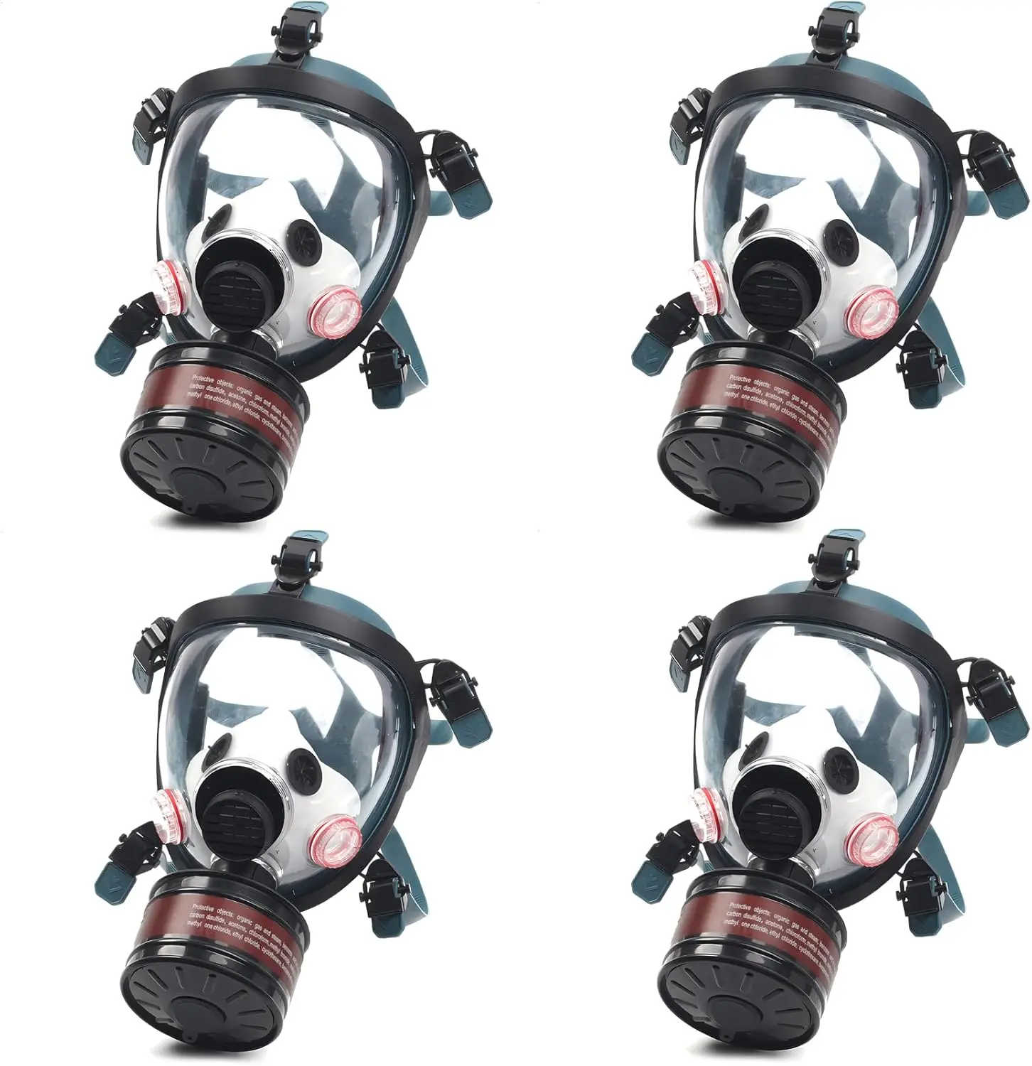 

Полнолицевая респираторная маска с угольным фильтром 40 мм, тактический противогаз для газов, пыли, химикатов, сварочных красок-спрей (4 шт.)