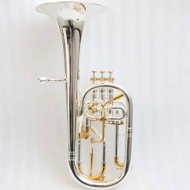 Silver Plated Eb Alto Horn With Gold Plated Fittings Professional Orchestra Brass Wind Instrument