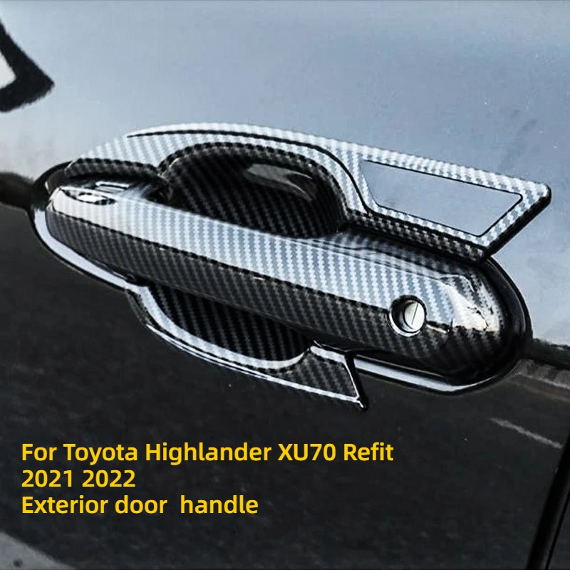 

For Toyota Highlander XU70 2021 2022 Exterior door handle modification decoration protection carbon fiber door handle sticker