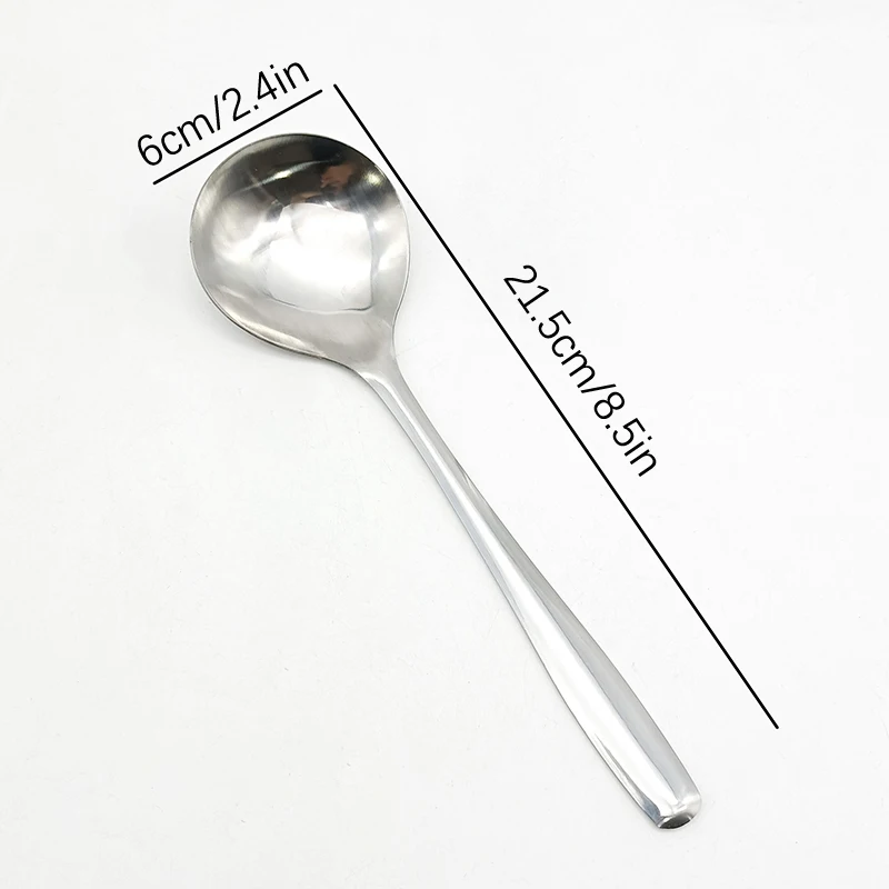 【D】Stainless Steel Soup Spoon Korean Style Large Spoon Long Handled Spoon For Drinking Soup Congee Spoon Restaurant Hotpot Spoon